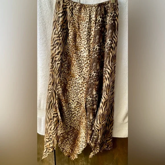 Chico's Brown and Black Animal Print Sleeveless Notched Collar Midi Dress Set - Picture 13 of 16